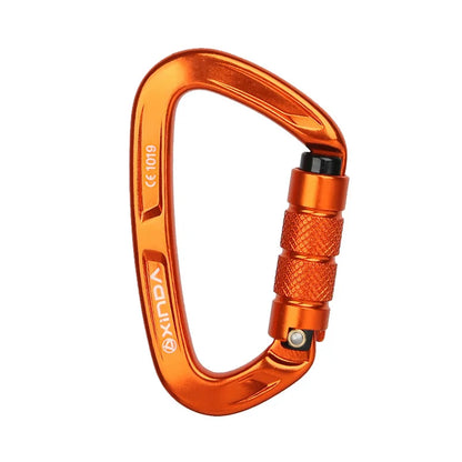 XINDA Rock Climbing Carabiner 25KN Safety D-Shape Buckle Auto Lock Spring-loaded Gate Aluminum Carabiner Outdoor Kits