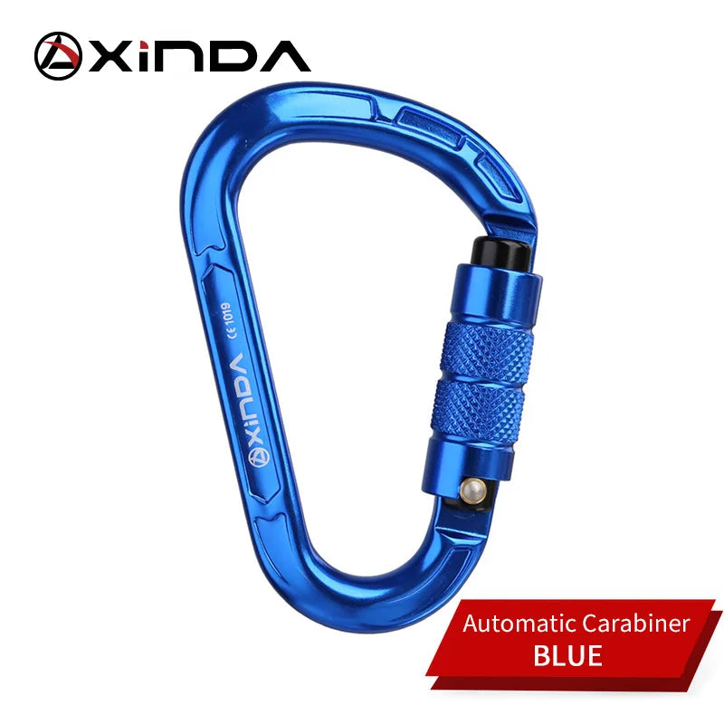 XINDA Rock Climbing Carabiner Pear-Shape Buckle 25KN Safety Auto Lock Spring-loaded Gate Aluminum H-Carabiner Outdoor Kits