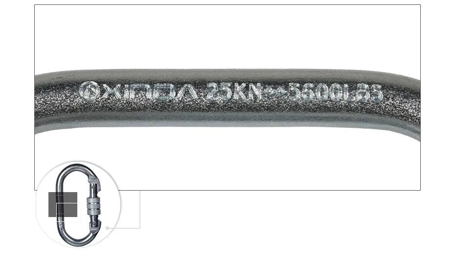 XINDA Professional Outdoor Rock Climbing  Tension Safety Supervivencia Lock Equipment Carabiner Camping Hiking Survival Kit