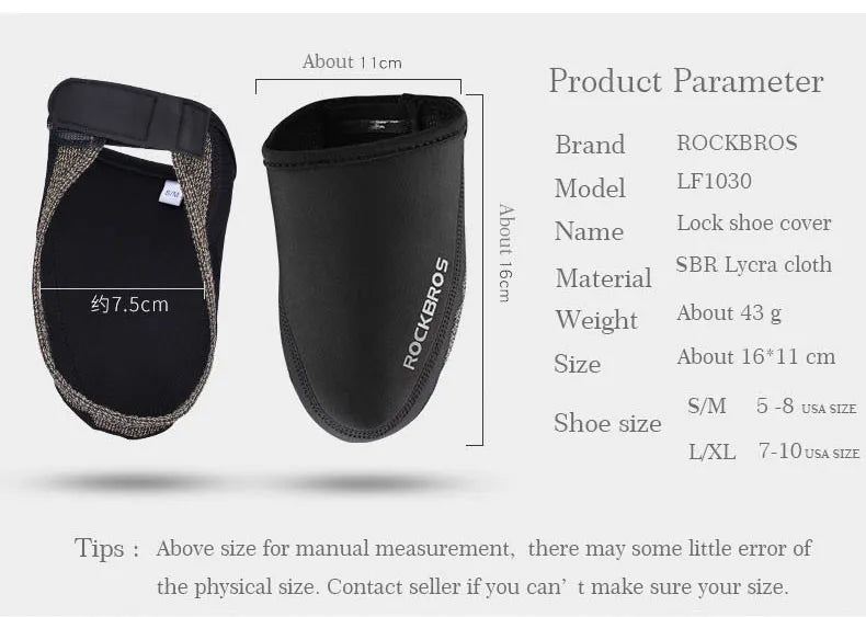 ROCKBROS Cycling Shoes Cover Windproof Abrasion Resistant Fabric Keep Warm Half Overshoe MTB Road Bicycle Shoe Covers Black