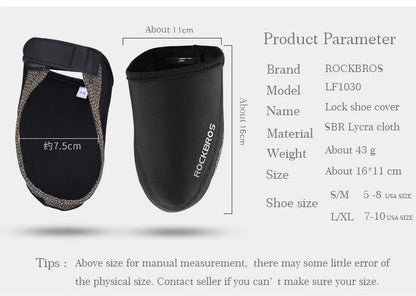 ROCKBROS Cycling Shoes Cover Windproof Abrasion Resistant Fabric Keep Warm Half Overshoe MTB Road Bicycle Shoe Covers Black