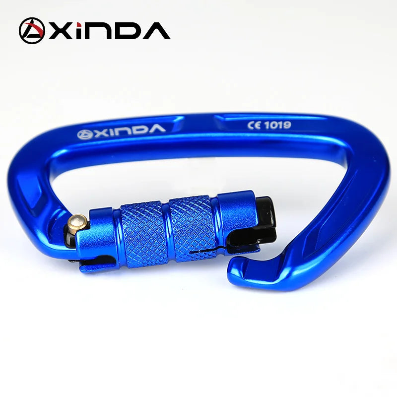XINDA Rock Climbing Carabiner 25KN Safety D-Shape Buckle Auto Lock Spring-loaded Gate Aluminum Carabiner Outdoor Kits