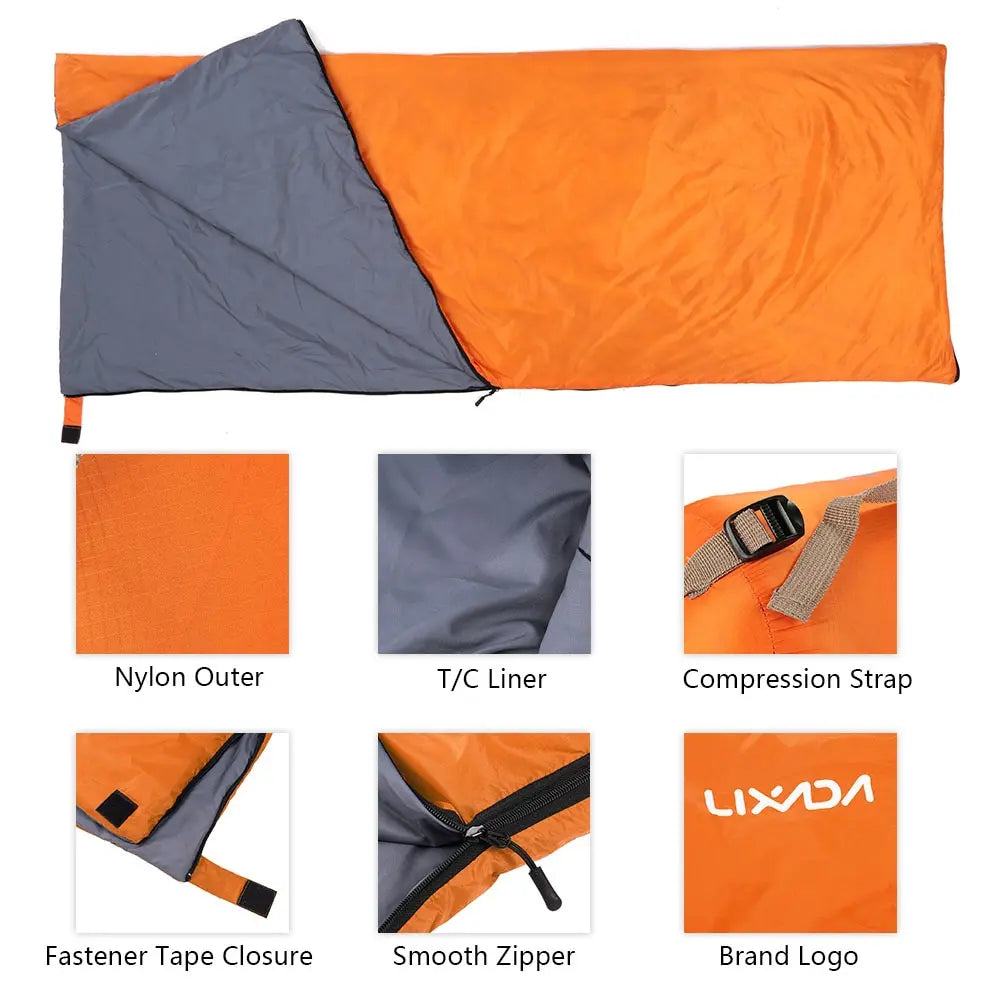 LIXADA 190*75cm Portable Sleeping Bag Outdoor Camping Travel Hiking Winter Sleeping Bag Ultralight Travel Bag Spring Autumn 680g