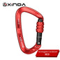 XINDA Rock Climbing Carabiner 25KN Safety D-Shape Buckle Screw Lock Spring-loaded Gate Aluminum Carabiner Outdoor Kits