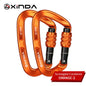 XINDA Rock Climbing Carabiner 25KN Safety D-Shape Buckle Screw Lock Spring-loaded Gate Aluminum Carabiner Outdoor Kits