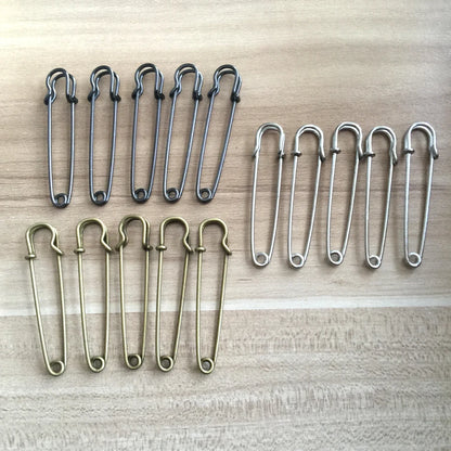 5pcs/lot EDC Outdoor tools Safety Pins Brooch Blank  Pin Broochs Survival Accessories Travel Kit