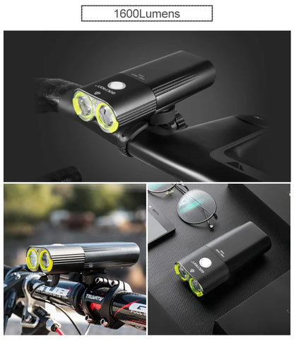 GACIRON 400-1800 Lumens Bicycle Front Light USB Rechargeable Cycling Headlight Flashlight MTB Road Bike Waterproof LED Head Lamp