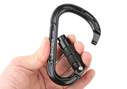 XINDA Rock Climbing Carabiner Pear-Shape Buckle 25KN Safety Auto Lock Spring-loaded Gate Aluminum H-Carabiner Outdoor Kits