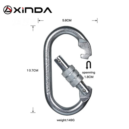 XINDA Professional Outdoor Rock Climbing  Tension Safety Supervivencia Lock Equipment Carabiner Camping Hiking Survival Kit