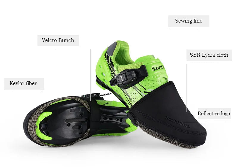 ROCKBROS Cycling Shoes Cover Windproof Abrasion Resistant Fabric Keep Warm Half Overshoe MTB Road Bicycle Shoe Covers Black