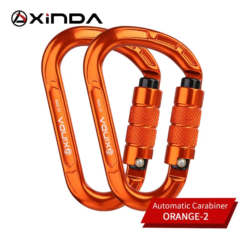 XINDA Rock Climbing Carabiner Pear-Shape Buckle 25KN Safety Auto Lock Spring-loaded Gate Aluminum H-Carabiner Outdoor Kits