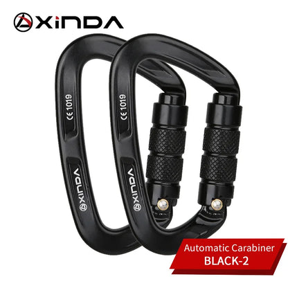 XINDA Rock Climbing Carabiner 25KN Safety D-Shape Buckle Auto Lock Spring-loaded Gate Aluminum Carabiner Outdoor Kits