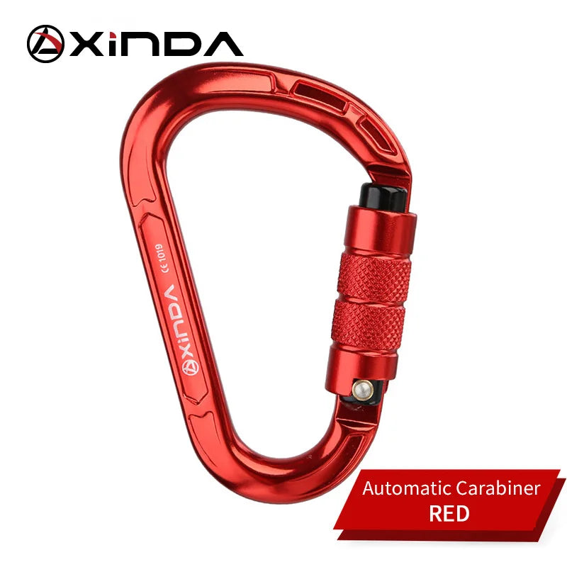 XINDA Rock Climbing Carabiner Pear-Shape Buckle 25KN Safety Auto Lock Spring-loaded Gate Aluminum H-Carabiner Outdoor Kits