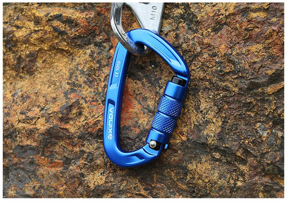 XINDA Rock Climbing Carabiner 25KN Safety D-Shape Buckle Auto Lock Spring-loaded Gate Aluminum Carabiner Outdoor Kits