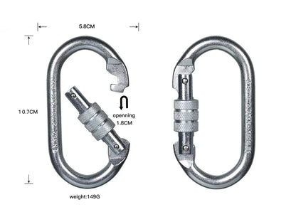 XINDA Professional Outdoor Rock Climbing  Tension Safety Supervivencia Lock Equipment Carabiner Camping Hiking Survival Kit
