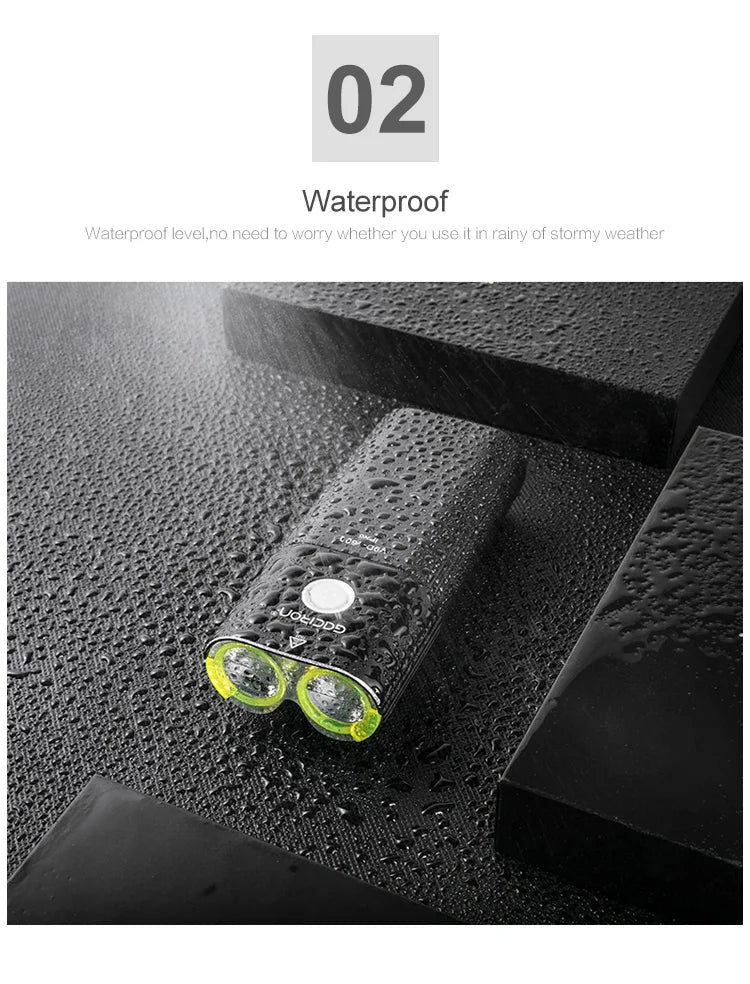 GACIRON 400-1800 Lumens Bicycle Front Light USB Rechargeable Cycling Headlight Flashlight MTB Road Bike Waterproof LED Head Lamp