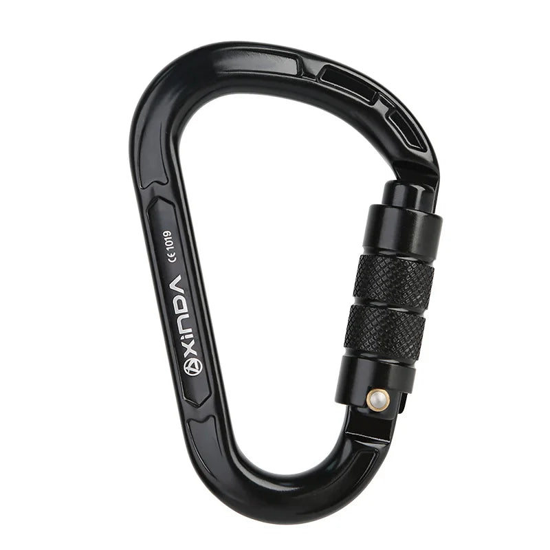 XINDA Rock Climbing Carabiner Pear-Shape Buckle 25KN Safety Auto Lock Spring-loaded Gate Aluminum H-Carabiner Outdoor Kits