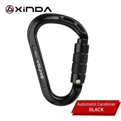 XINDA Rock Climbing Carabiner Pear-Shape Buckle 25KN Safety Auto Lock Spring-loaded Gate Aluminum H-Carabiner Outdoor Kits