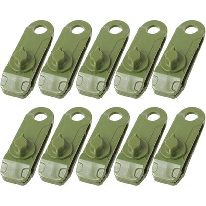 10 PCS Tent Crocodile Clip Tents Awning Wind Rope Clamp Plastic Clip Inverted Hook Design Bite Fastening for Outdoor Camping