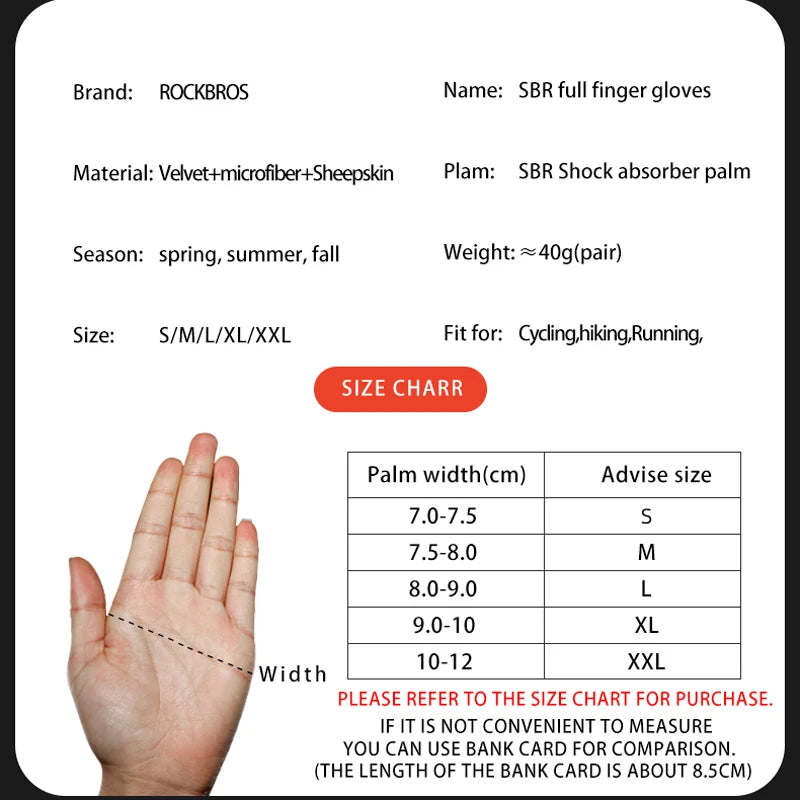 ROCKBROS Cycling Gloves Touch Screen Waterproof MTB Bike Bicycle Gloves Thermal Warm Motorcycle Winter Autumn Sports Equipment