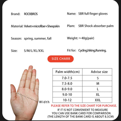 ROCKBROS Cycling Gloves Touch Screen Waterproof MTB Bike Bicycle Gloves Thermal Warm Motorcycle Winter Autumn Sports Equipment