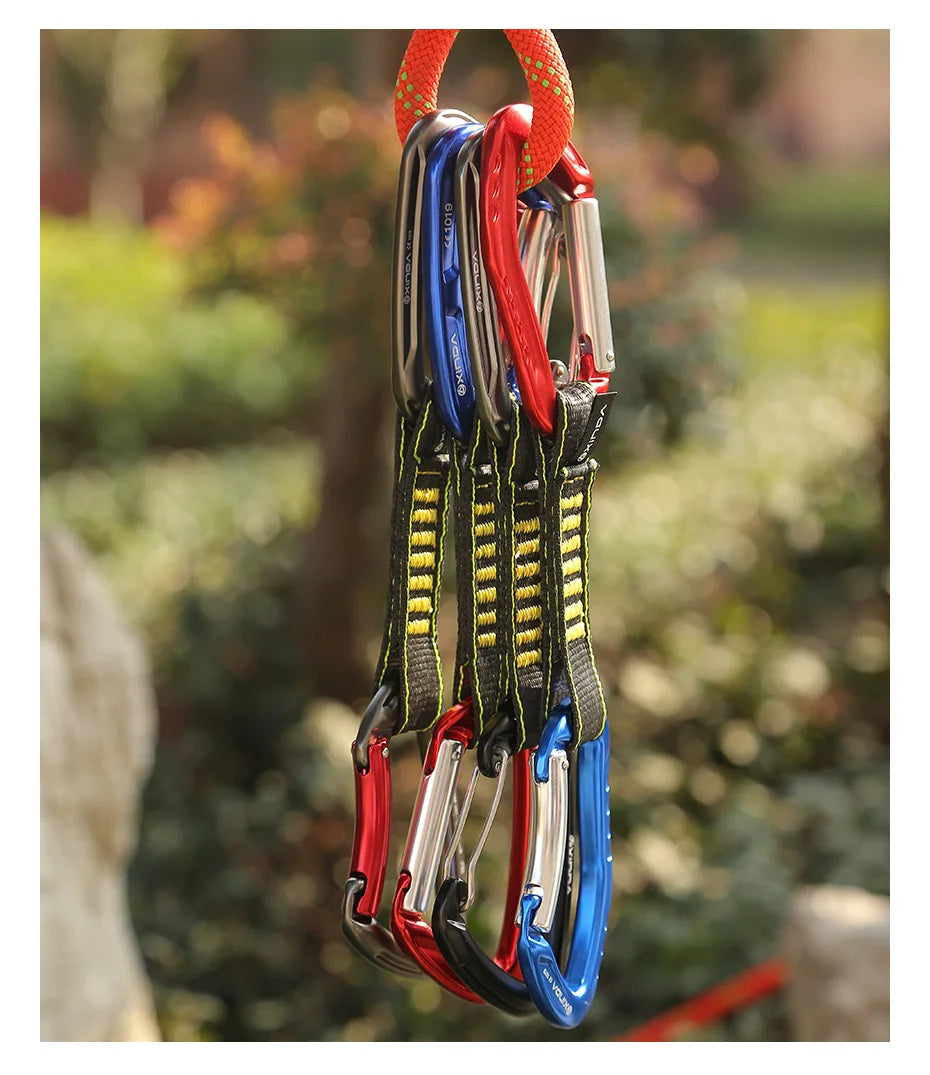 XINDA Rock Climbing Quickdraw Sling Professional Safety Lock Extenders Carabiner Mountaineer Outdoor Protect Kits