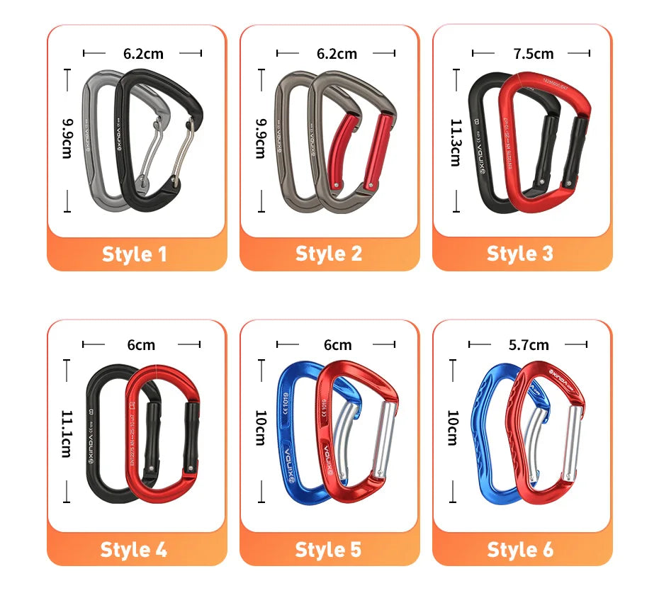 XINDA Rock Climbing Quickdraw Sling Professional Safety Lock Extenders Carabiner Mountaineer Outdoor Protect Kits