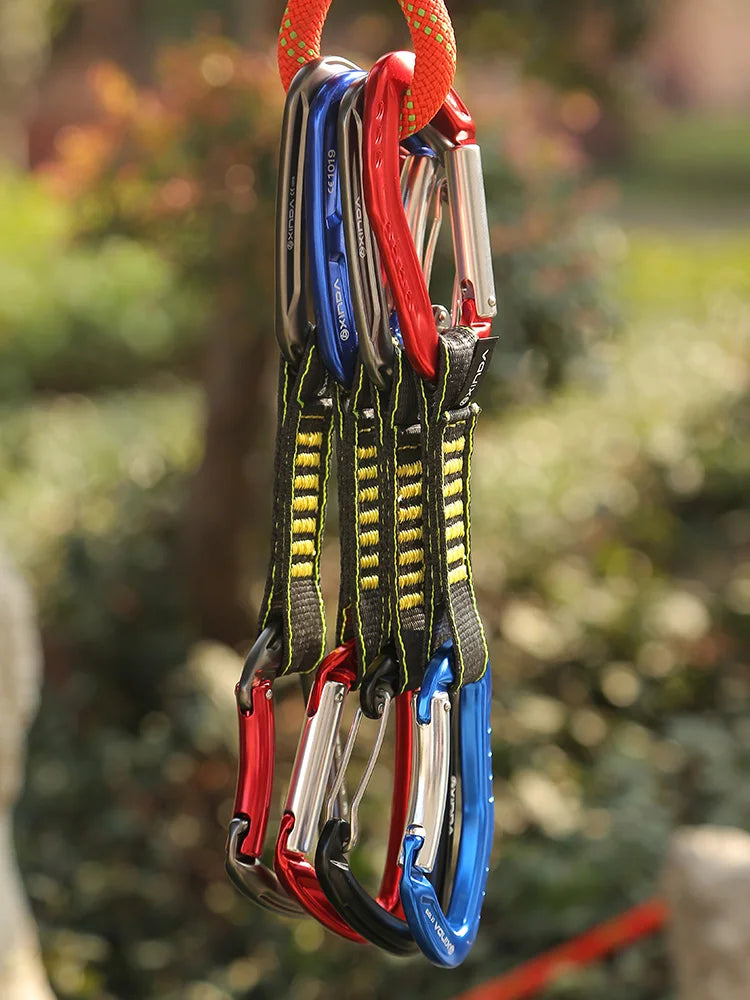 XINDA Rock Climbing Quickdraw Sling Professional Safety Lock Extenders Carabiner Mountaineer Outdoor Protect Kits