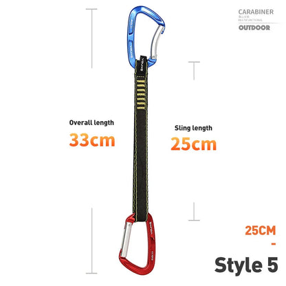 XINDA Rock Climbing Quickdraw Sling Professional Safety Lock Extenders Carabiner Mountaineer Outdoor Protect Kits
