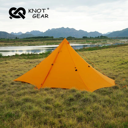 Knot 860g Ultralight Camping Rodless Pyramid Tent 4-8 Person Large Tarp 20D Nylon Both Sides Silicon Coating Outdoor Hikeburger