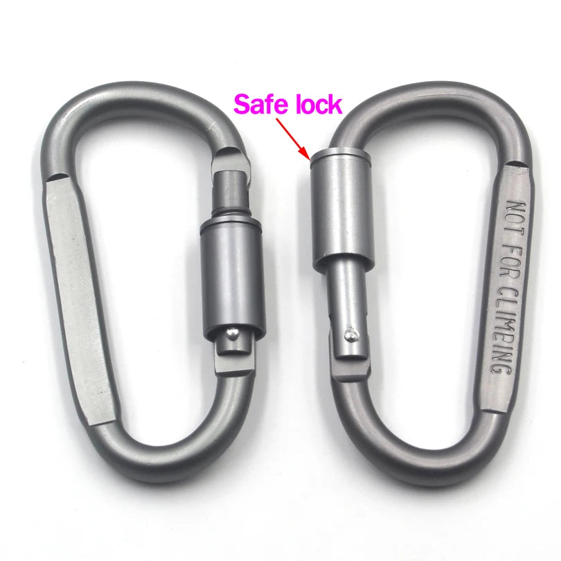 MNFT 10PCS Outdoor Equipment Fishing Tents Snap Safety Hook Buckle With Lock Alloy Camping Gear Travel Kit Survival Carabiner