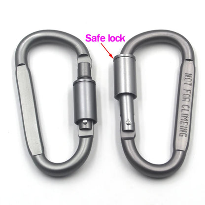 MNFT 10PCS Outdoor Equipment Fishing Tents Snap Safety Hook Buckle With Lock Alloy Camping Gear Travel Kit Survival Carabiner