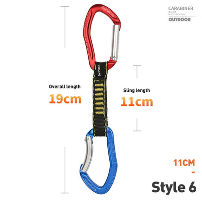 XINDA Rock Climbing Quickdraw Sling Professional Safety Lock Extenders Carabiner Mountaineer Outdoor Protect Kits
