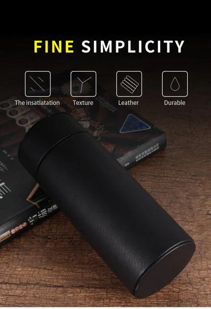 GALINER Cedar Wood Travel Humidor Cigar Box Portable Leather Cigars Case With Hygrometer Humidifier Black Cigar Tube