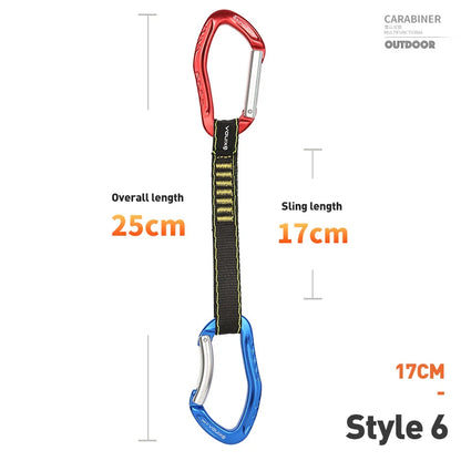 XINDA Rock Climbing Quickdraw Sling Professional Safety Lock Extenders Carabiner Mountaineer Outdoor Protect Kits