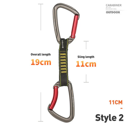 XINDA Rock Climbing Quickdraw Sling Professional Safety Lock Extenders Carabiner Mountaineer Outdoor Protect Kits