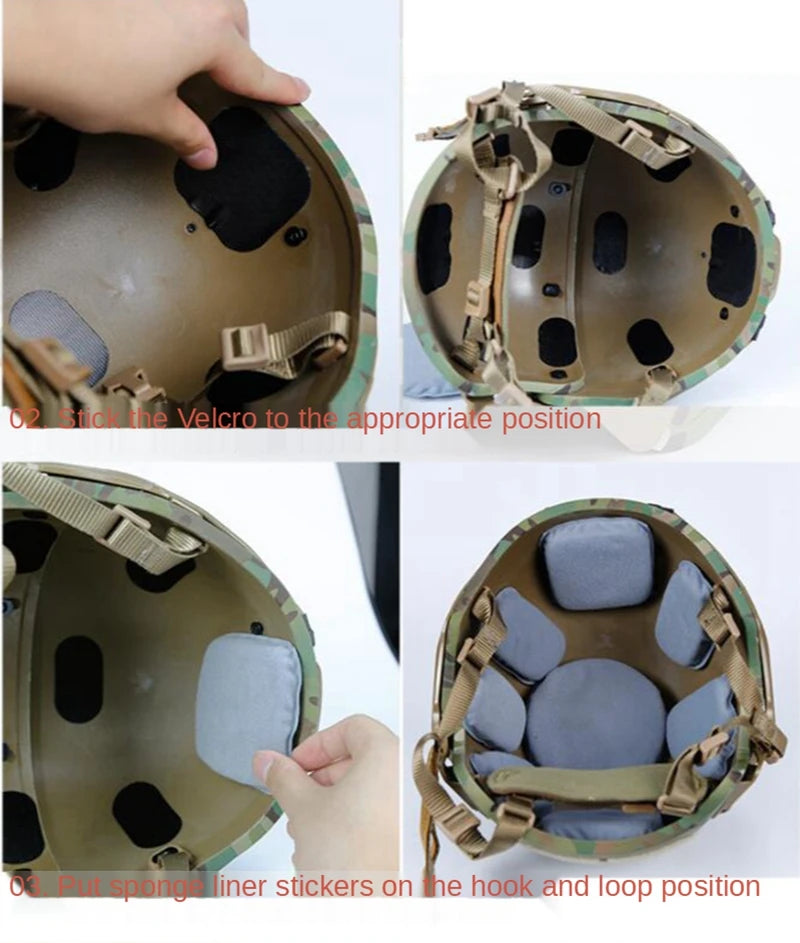 Outdoor Gear Helmet Accessory Sponge Pad Tactical Fast Helmet Inner EVA Cushion Pad with Hook Sticker