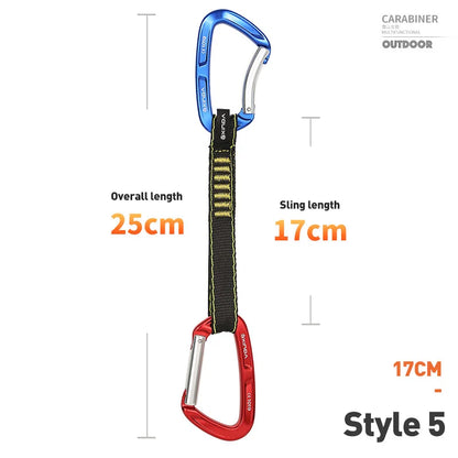 XINDA Rock Climbing Quickdraw Sling Professional Safety Lock Extenders Carabiner Mountaineer Outdoor Protect Kits