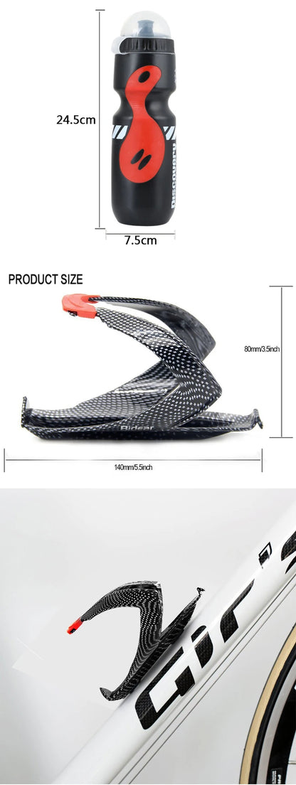 Bike Water Bottle with Bicycle Holder Cage Bracket Bicycle Cycling  Sports Drink Jug DIY Water Bottle Portable Outdoor Drink Cup