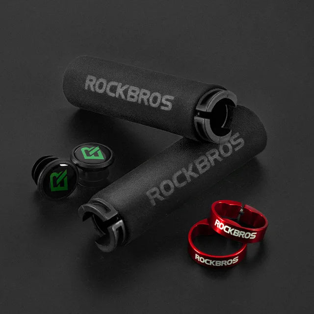ROCKBROS Cycling Grips Bicycle Grips MTB Silicone Sponge Handlebar Grips Bike Grips Mountain Bike Bicycle Handlebars Ultraight