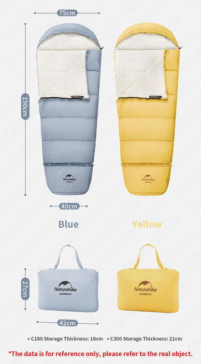 Naturehike Ultralight Outdoor Kids Cotton Sleeping Bag Portable Travel Camping Lengthen Splicing Children Envelope Lazy Bag
