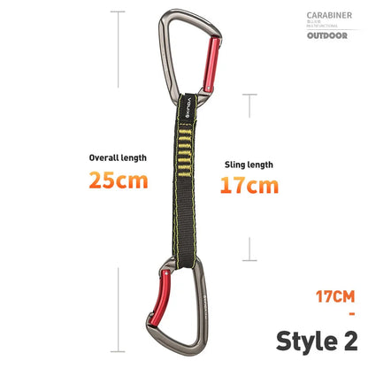 XINDA Rock Climbing Quickdraw Sling Professional Safety Lock Extenders Carabiner Mountaineer Outdoor Protect Kits