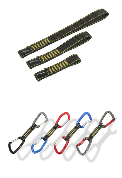XINDA Rock Climbing Quickdraw Sling Professional Safety Lock Extenders Carabiner Mountaineer Outdoor Protect Kits