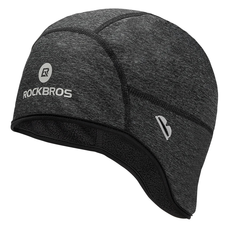 ROCKBROS Cycling Cap Winter Men Women Windproof Fleece Keep Warm Hat For Motorcycle Ski Outdoor Sports Headwear Accessories