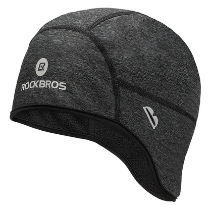 ROCKBROS Cycling Cap Winter Men Women Windproof Fleece Keep Warm Hat For Motorcycle Ski Outdoor Sports Headwear Accessories