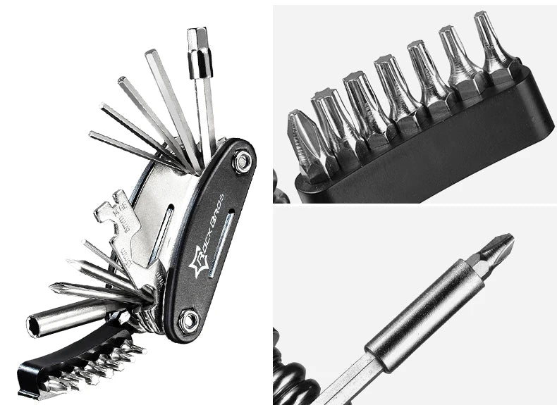 ROCKBROS Mountain Bicycle Tools Sets Bike Bicycle Repair Tools Kit Hex Spoke Wrench Mountain Cycle Screwdriver Tool 16 in 1