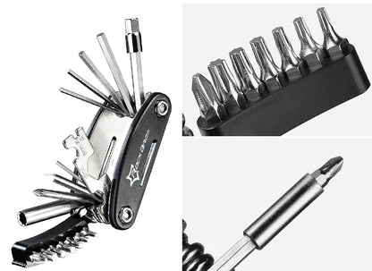 ROCKBROS Mountain Bicycle Tools Sets Bike Bicycle Repair Tools Kit Hex Spoke Wrench Mountain Cycle Screwdriver Tool 16 in 1