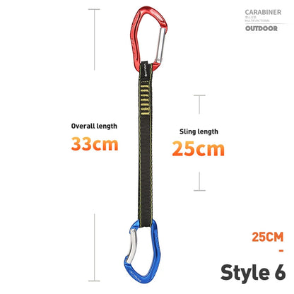XINDA Rock Climbing Quickdraw Sling Professional Safety Lock Extenders Carabiner Mountaineer Outdoor Protect Kits