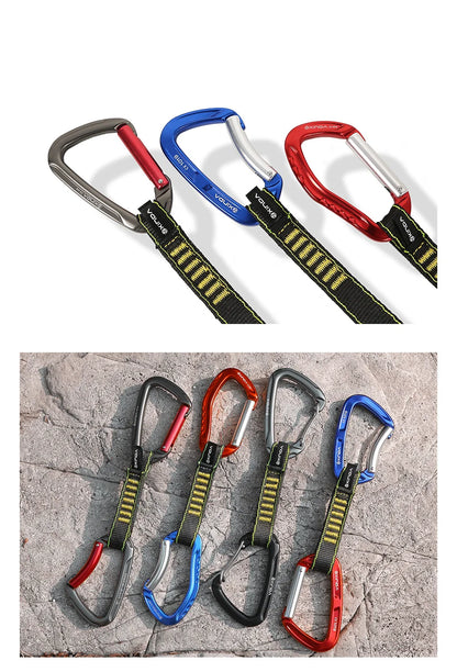 XINDA Rock Climbing Quickdraw Sling Professional Safety Lock Extenders Carabiner Mountaineer Outdoor Protect Kits