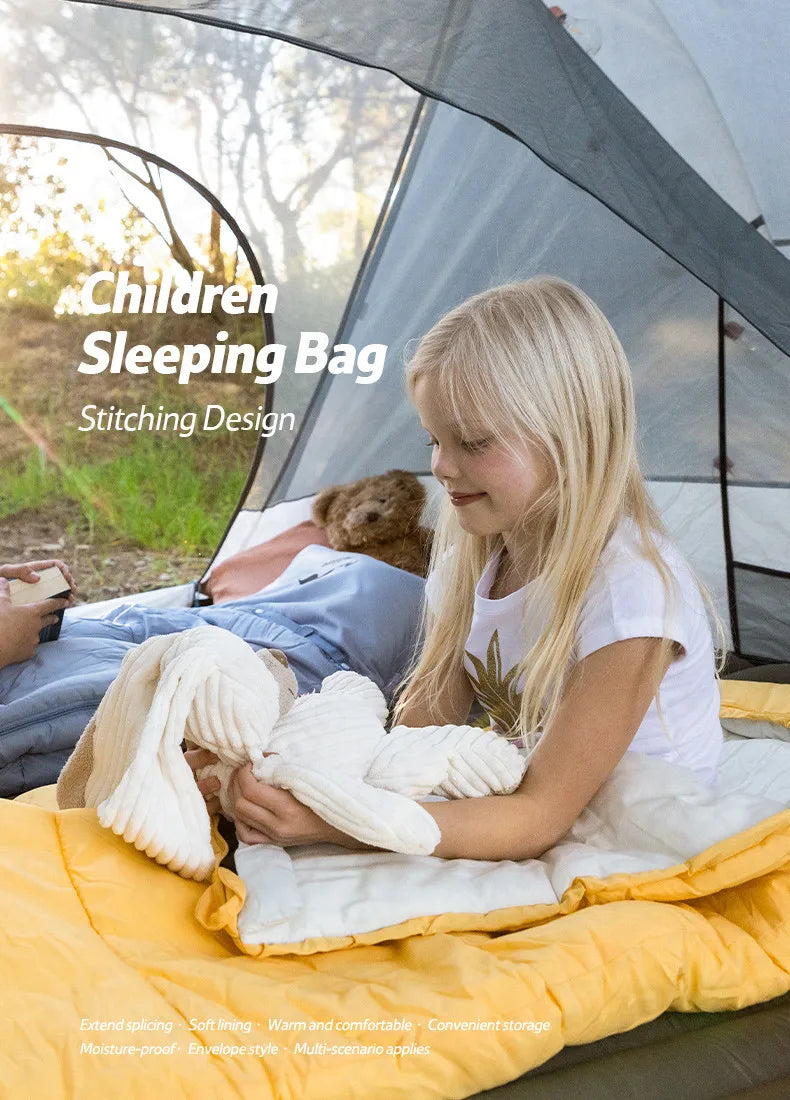 Naturehike Ultralight Outdoor Kids Cotton Sleeping Bag Portable Travel Camping Lengthen Splicing Children Envelope Lazy Bag